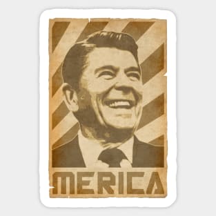 Merica Ronald Reagan Retro Propaganda Sticker